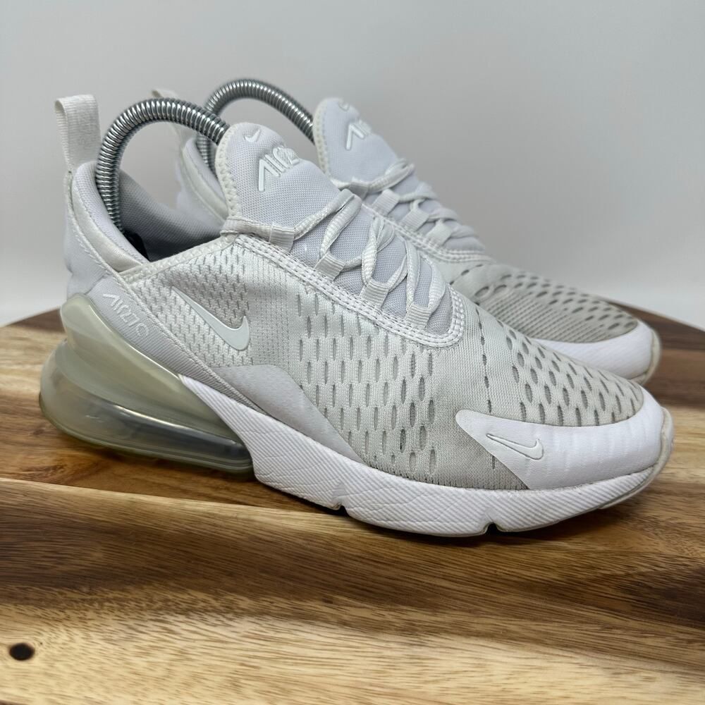 Nike Air Max 270 GS White Metallic Silver 943345-103 Size 5.5Y Womens Size 7